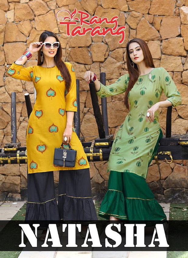 Rang Tarang Natasha Latest Fancy Designer  Festival Wear Classy Kurti With Bottom